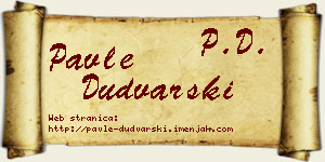 Pavle Dudvarski vizit kartica